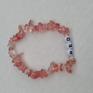Taylor Swift Rose Quartz "Red" Stretch Bracelet
